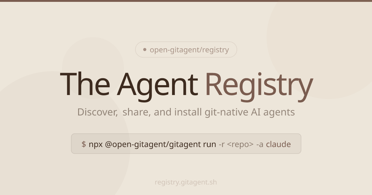 gitagent registry — discover and share AI agents